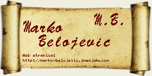 Marko Belojević vizit kartica